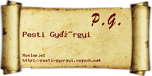 Pesti Györgyi névjegykártya